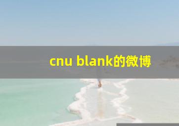 cnu blank的微博